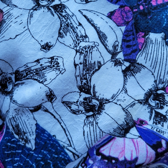 Hearts and Roses Retro Butterfly Print Midi, VGUC, Size XL - Picture 6 of 9